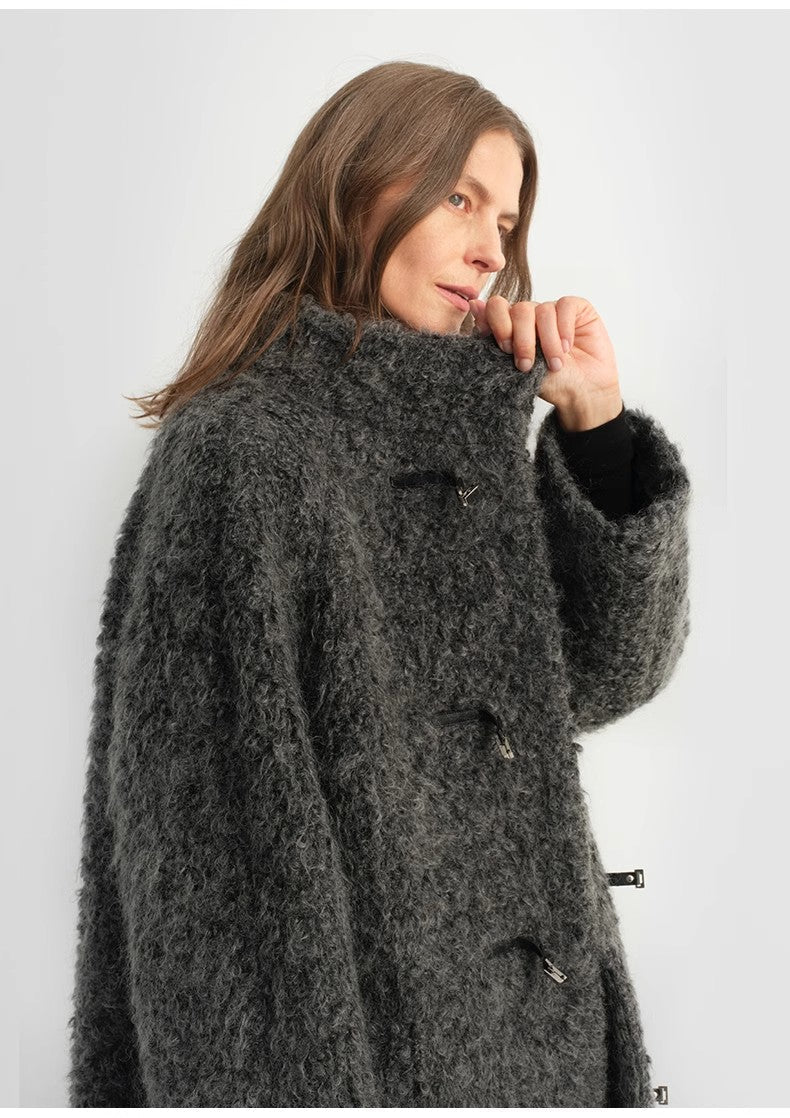 "Parisian Affair" Long Fur Toggle Coat for Women