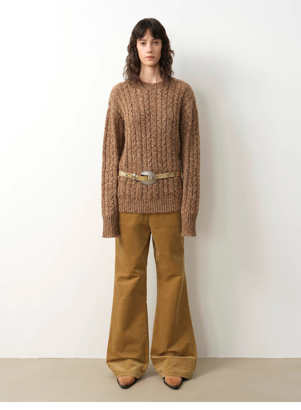 "Thousand Islands Forest Club" Wool Blend Wide Shoulder Sweater