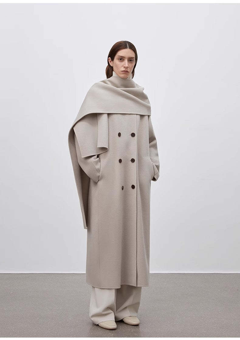 "Assassin's Creed" Detachable Scarf Collar, Woolen Coat