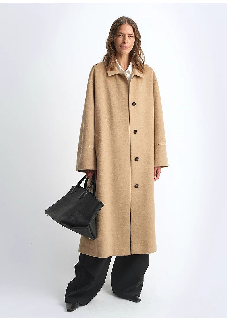 "Dream of Champs Elysees" Riveted Lapel Wool Coat