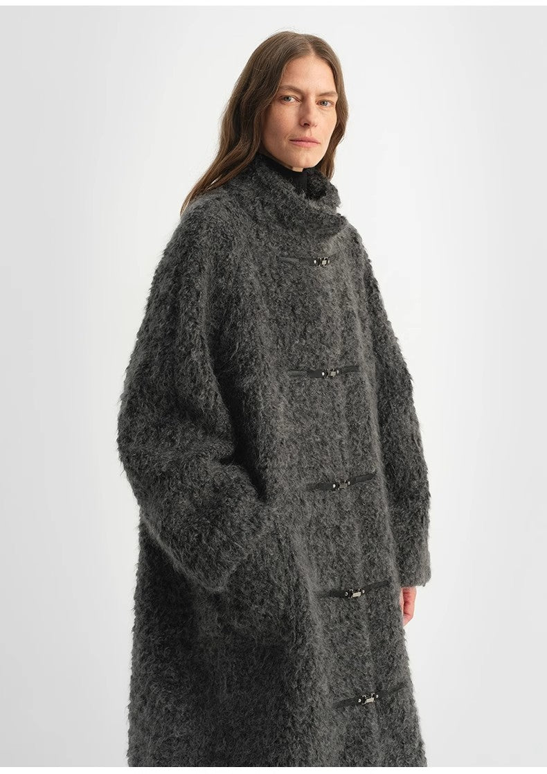 "Parisian Affair" Long Fur Toggle Coat for Women