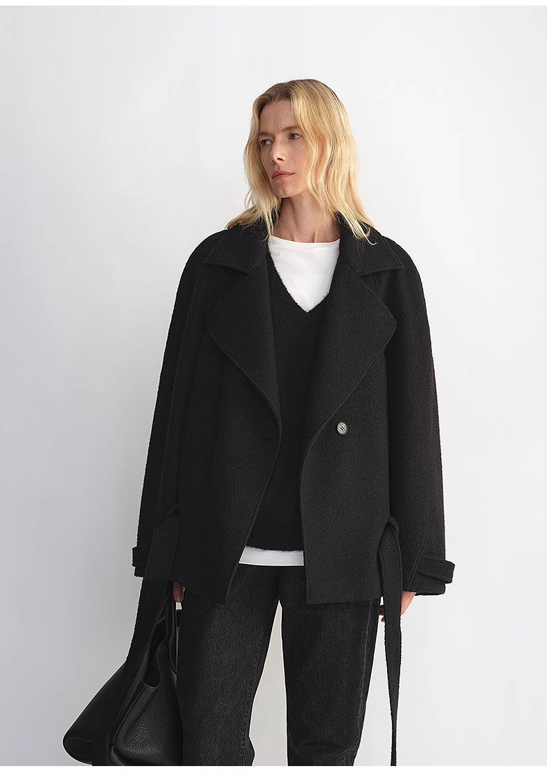 "Warm Cocoon" Italian Wool Short Coat