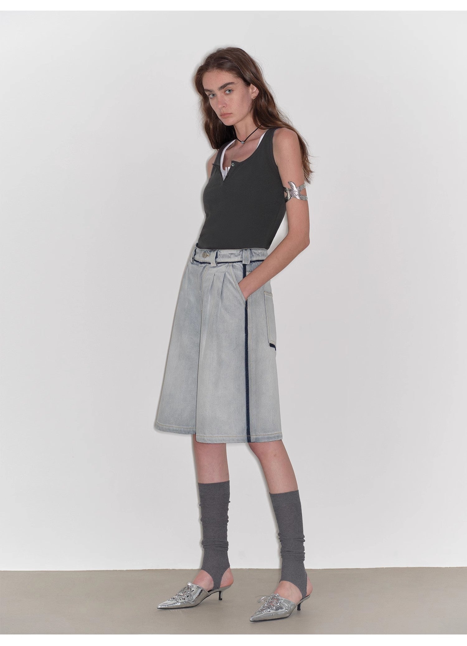 “Unruly Sonata” Loose Mid Wide Leg Denim Pants