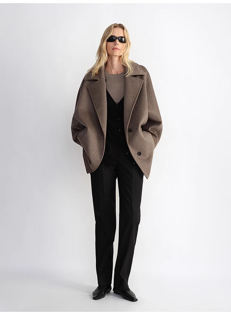 "Fleeting Memories" Cashmere Sheep Wool Short Wool Coat