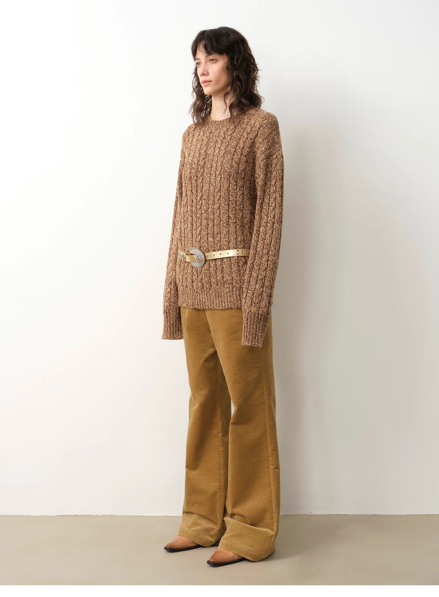 "Thousand Islands Forest Club" Wool Blend Wide Shoulder Sweater