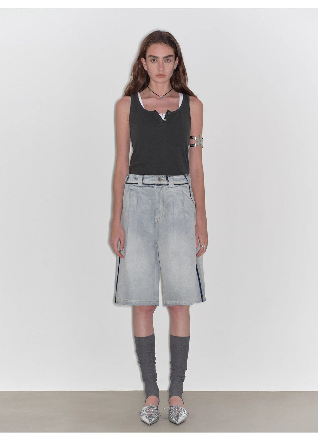 “Unruly Sonata” Loose Mid Wide Leg Denim Pants