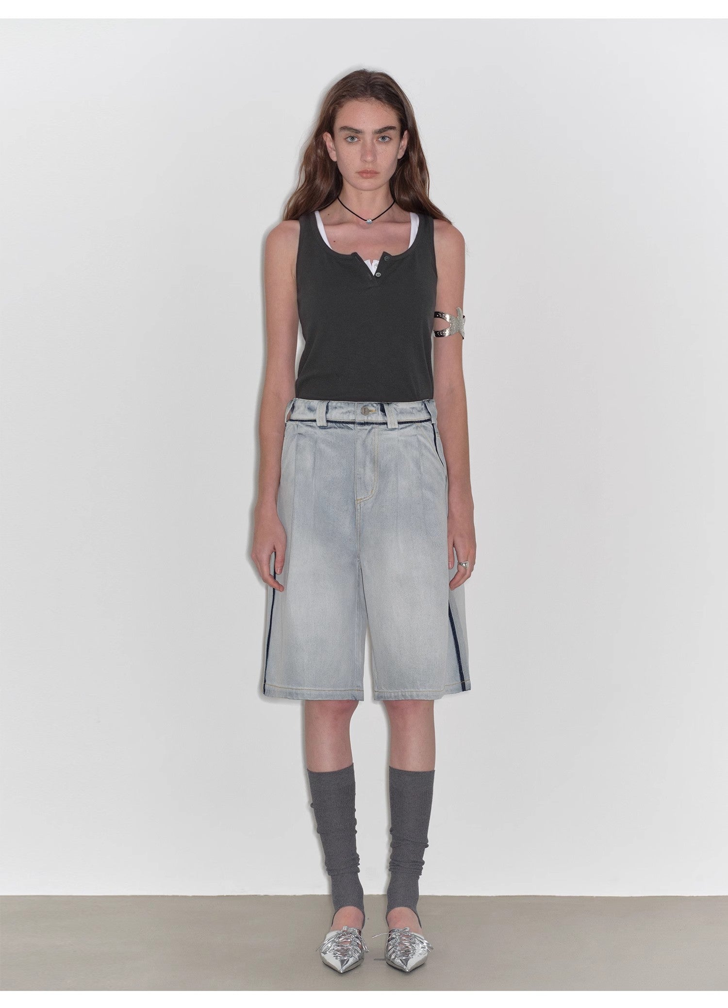 “Unruly Sonata” Loose Mid Wide Leg Denim Pants