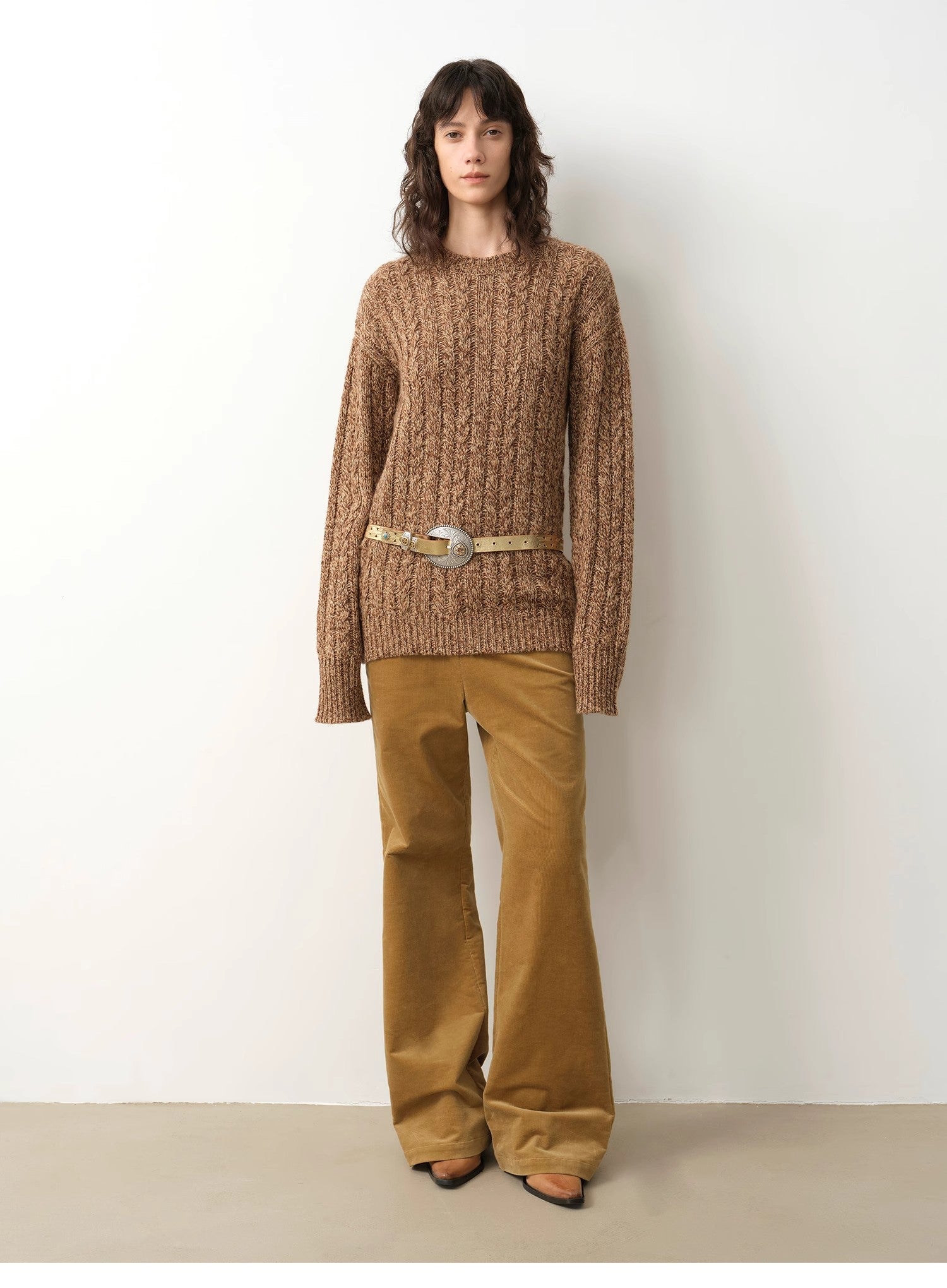 "Thousand Islands Forest Club" Wool Blend Wide Shoulder Sweater