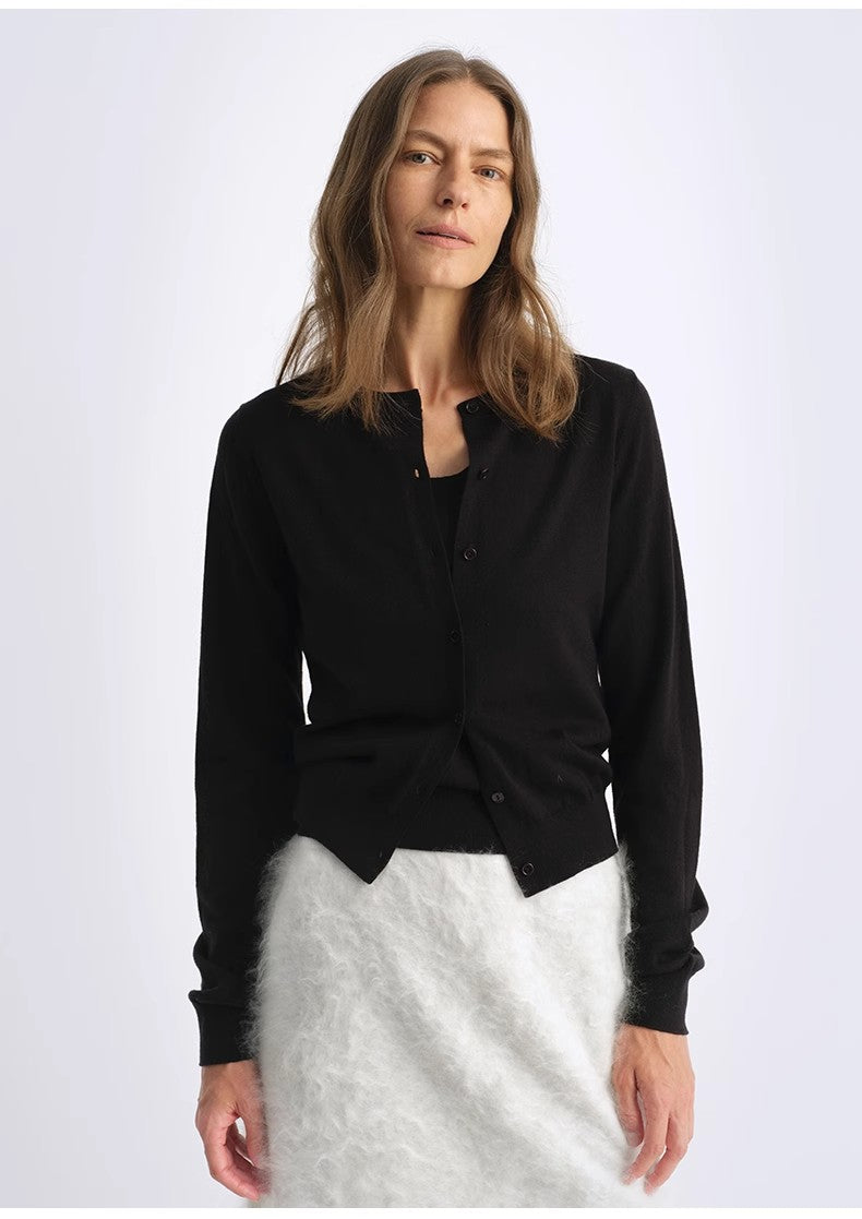 Long Sleeve Knitted Wool Cardigan