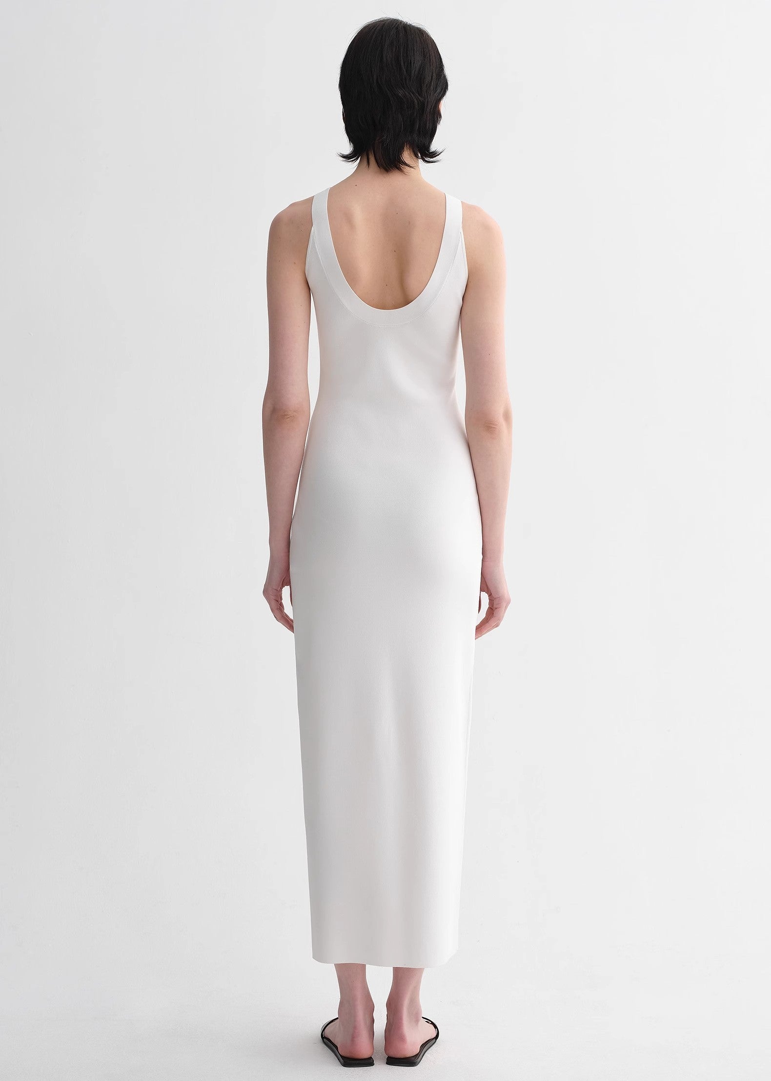 Silk Blended U-Neck Dress