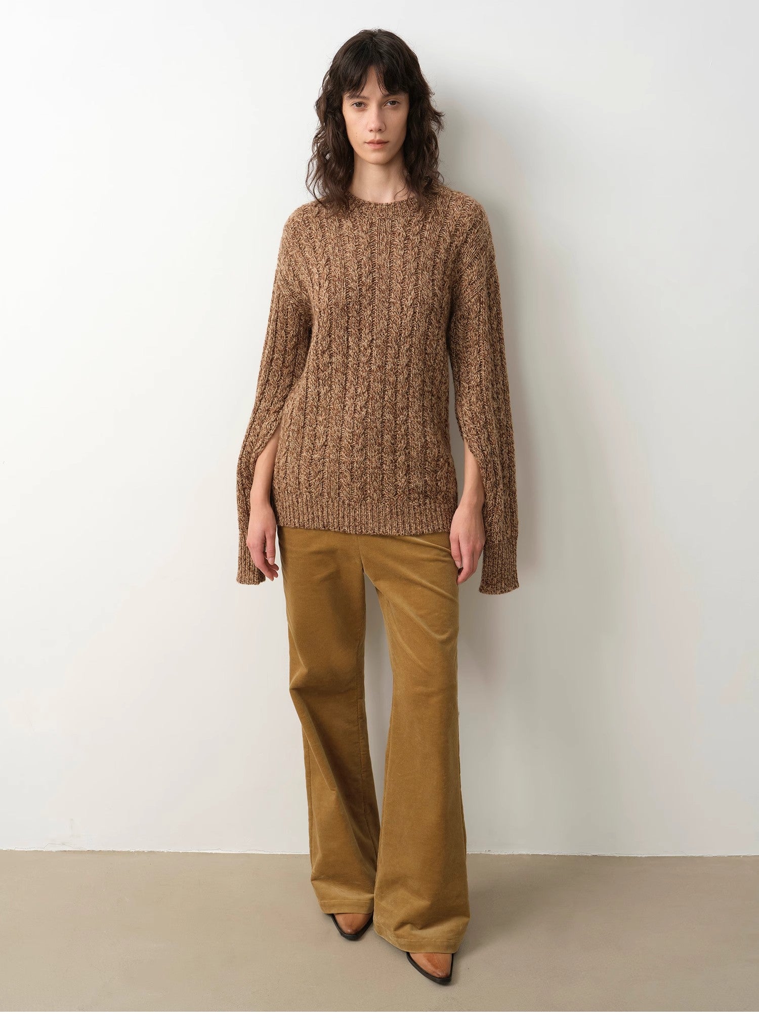 "Thousand Islands Forest Club" Wool Blend Wide Shoulder Sweater