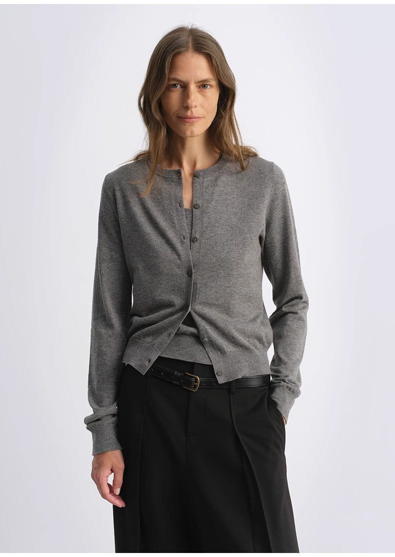 Long Sleeve Knitted Wool Cardigan