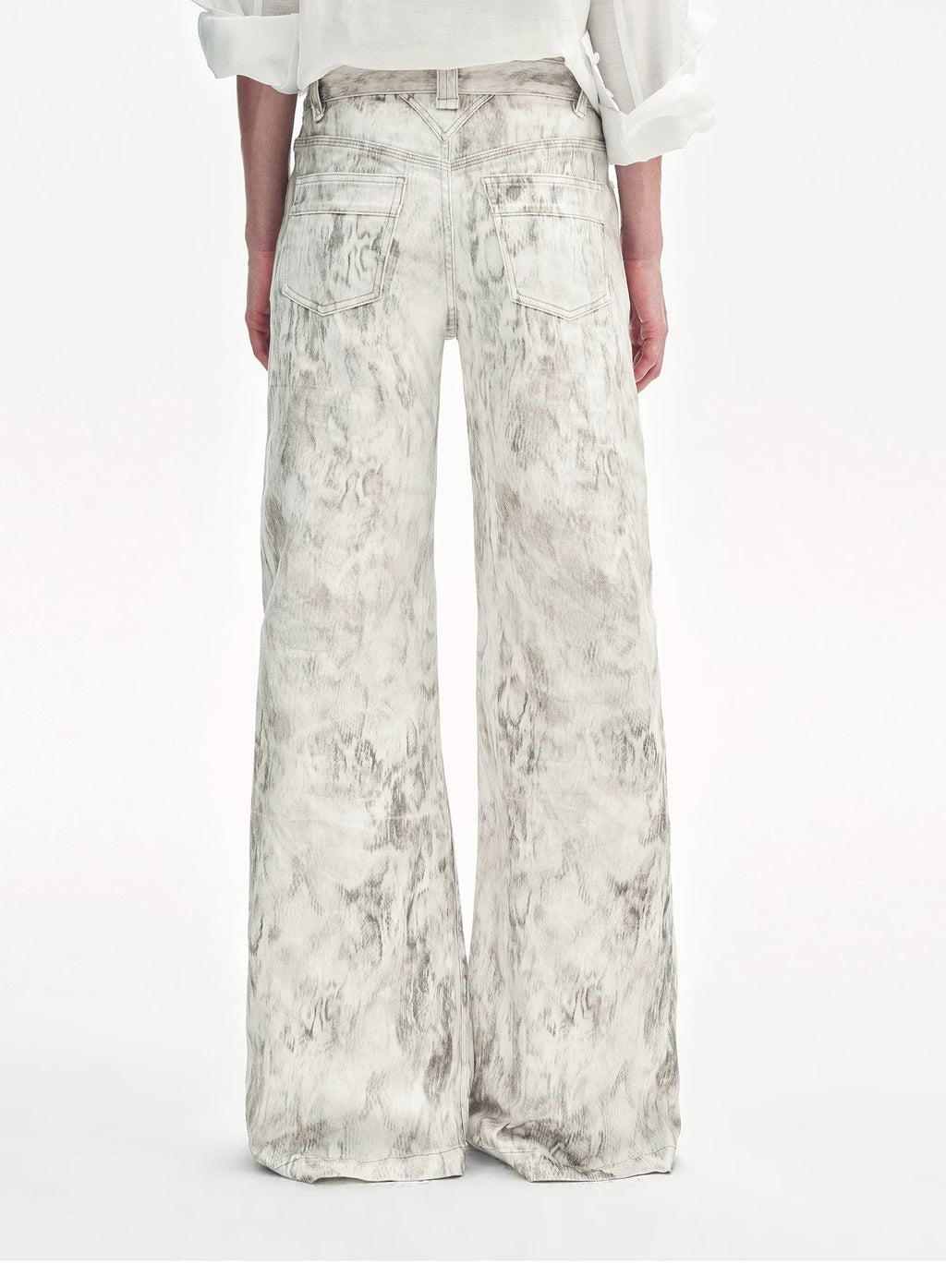 "Phantom" Snake Print Flared Denim