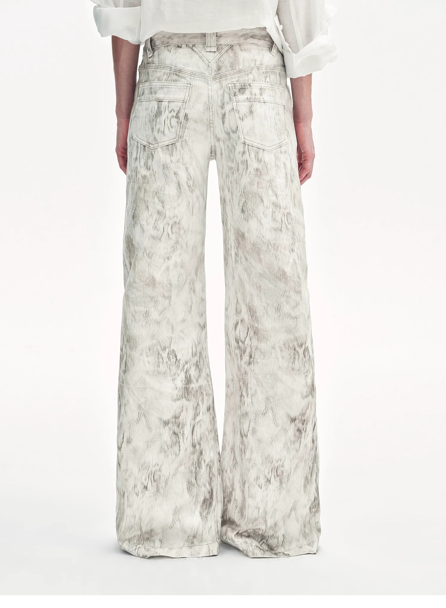 "Phantom" Snake Print Flared Denim