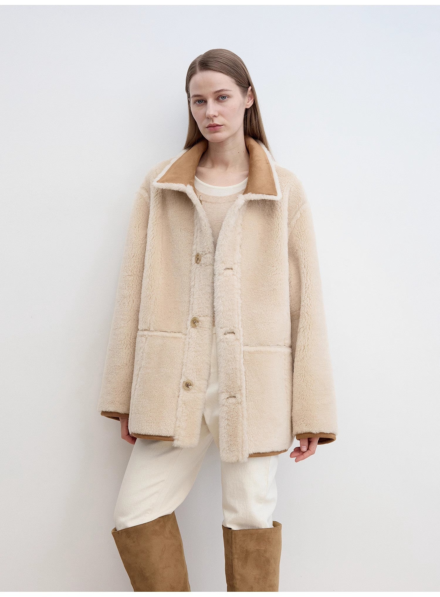 Vintage Manor Wool Reversible Shearling Jacket
