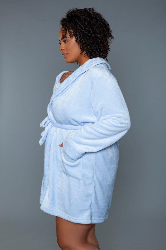 "Kaylee" Soft Warm Comfy Plush Front Tie Belt Robe With Pockets For Women Regular and Plus Size