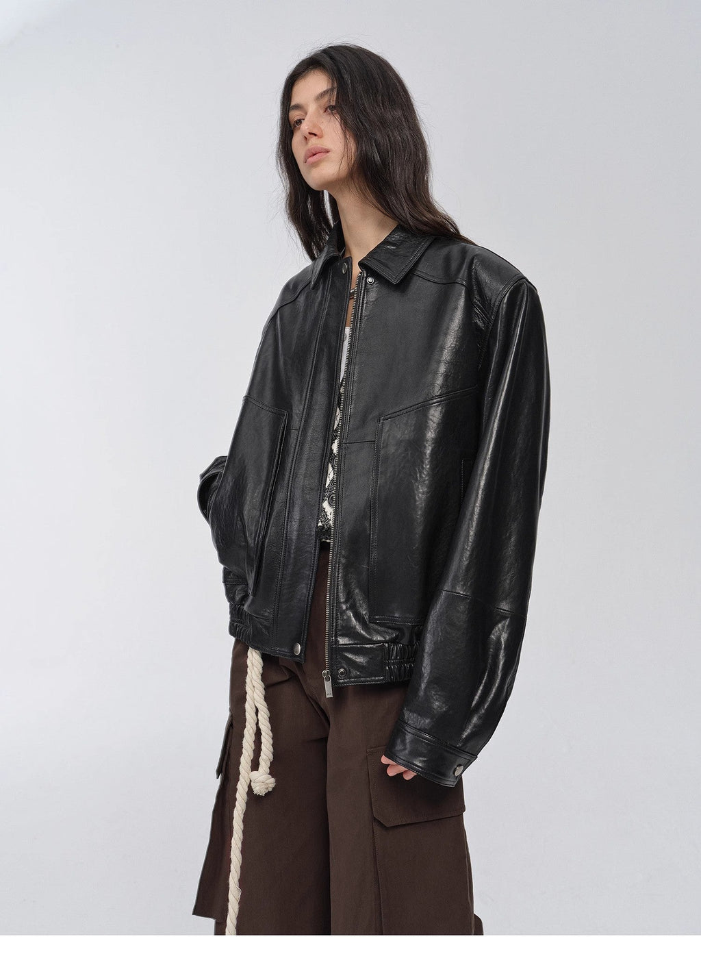 Waxed Sheep Leather Jacket