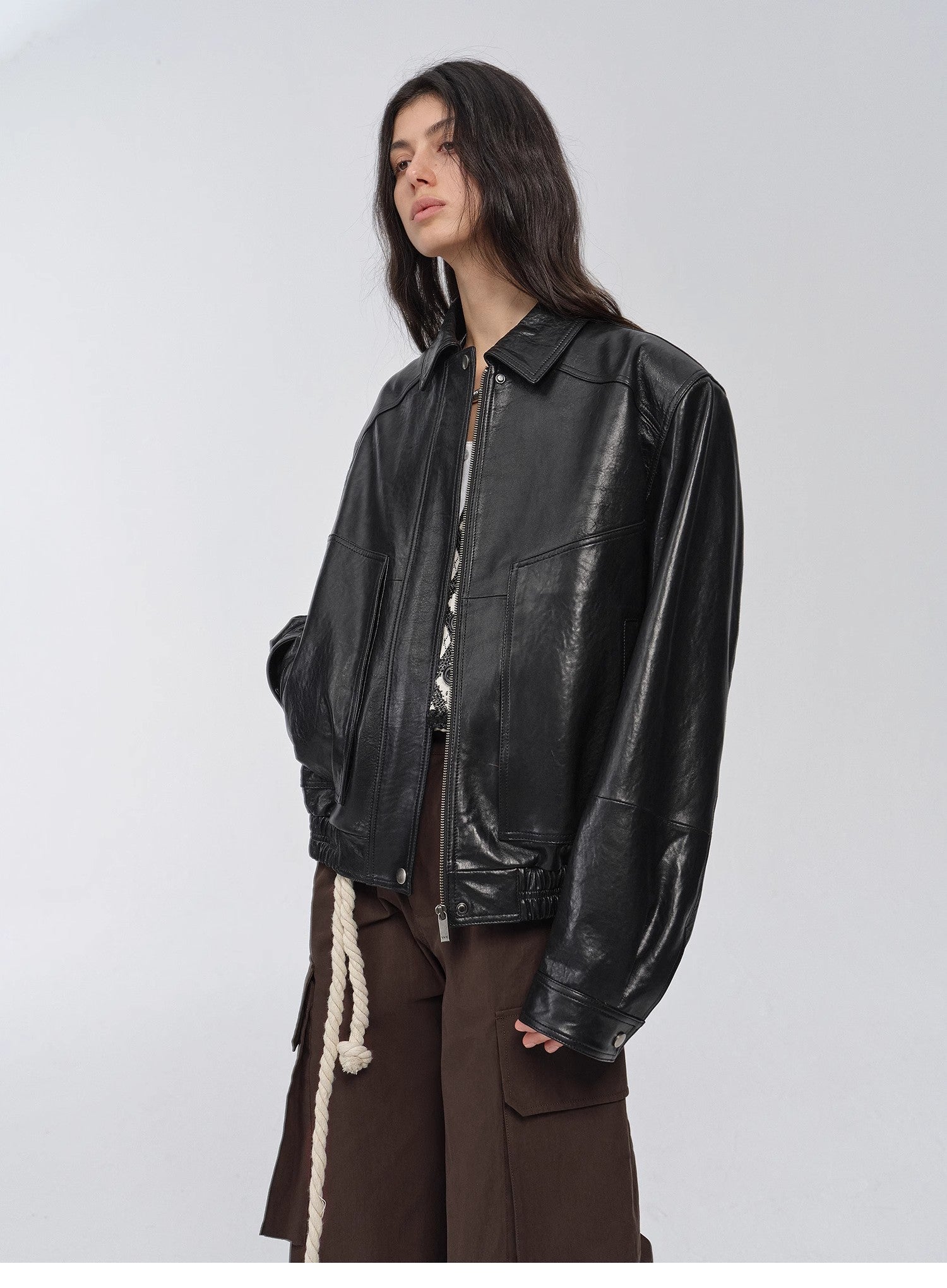 Waxed Sheep Leather Jacket