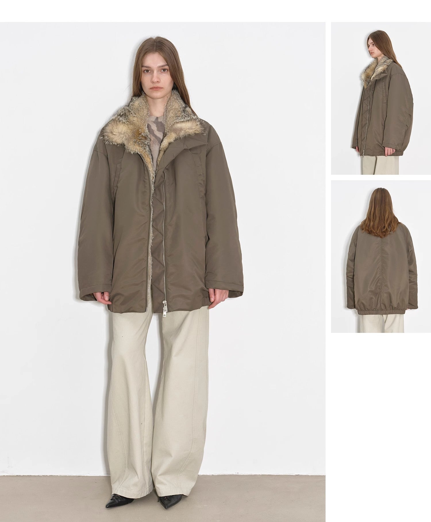 Warm and Fluffy Waterproof Fox Fur Collar Parka
