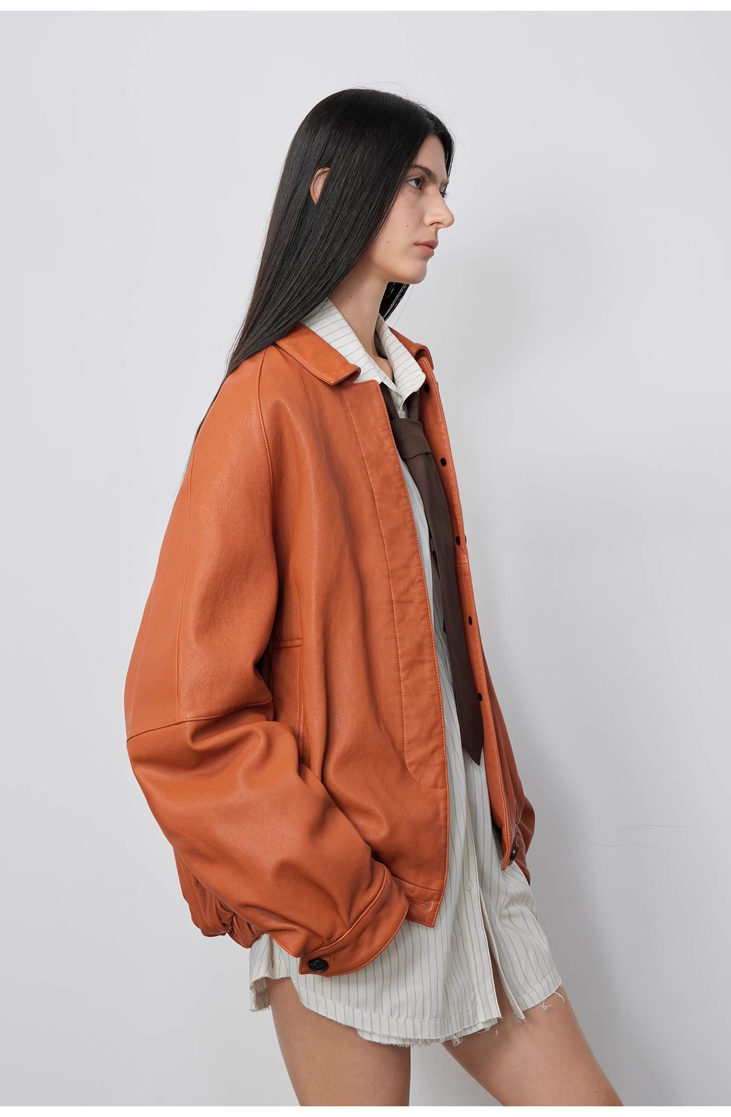 Sydney Reincarnation" Waxed Sheepskin Leather Jacket
