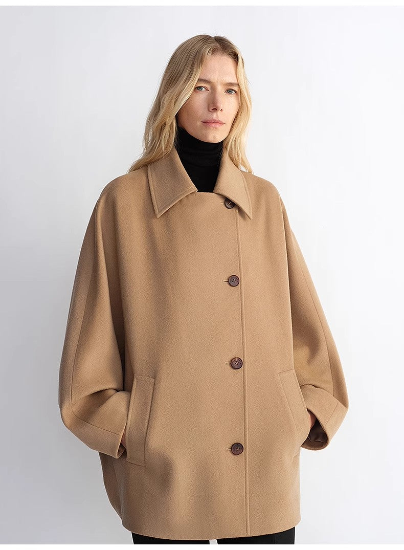 "Fleeting Memories" Cashmere Sheep Wool Short Wool Coat