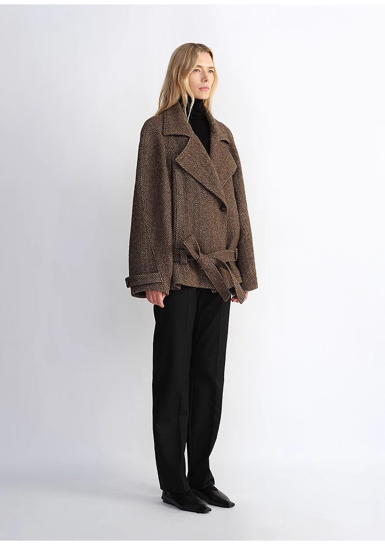"Warm Cocoon" Italian Wool Short Coat