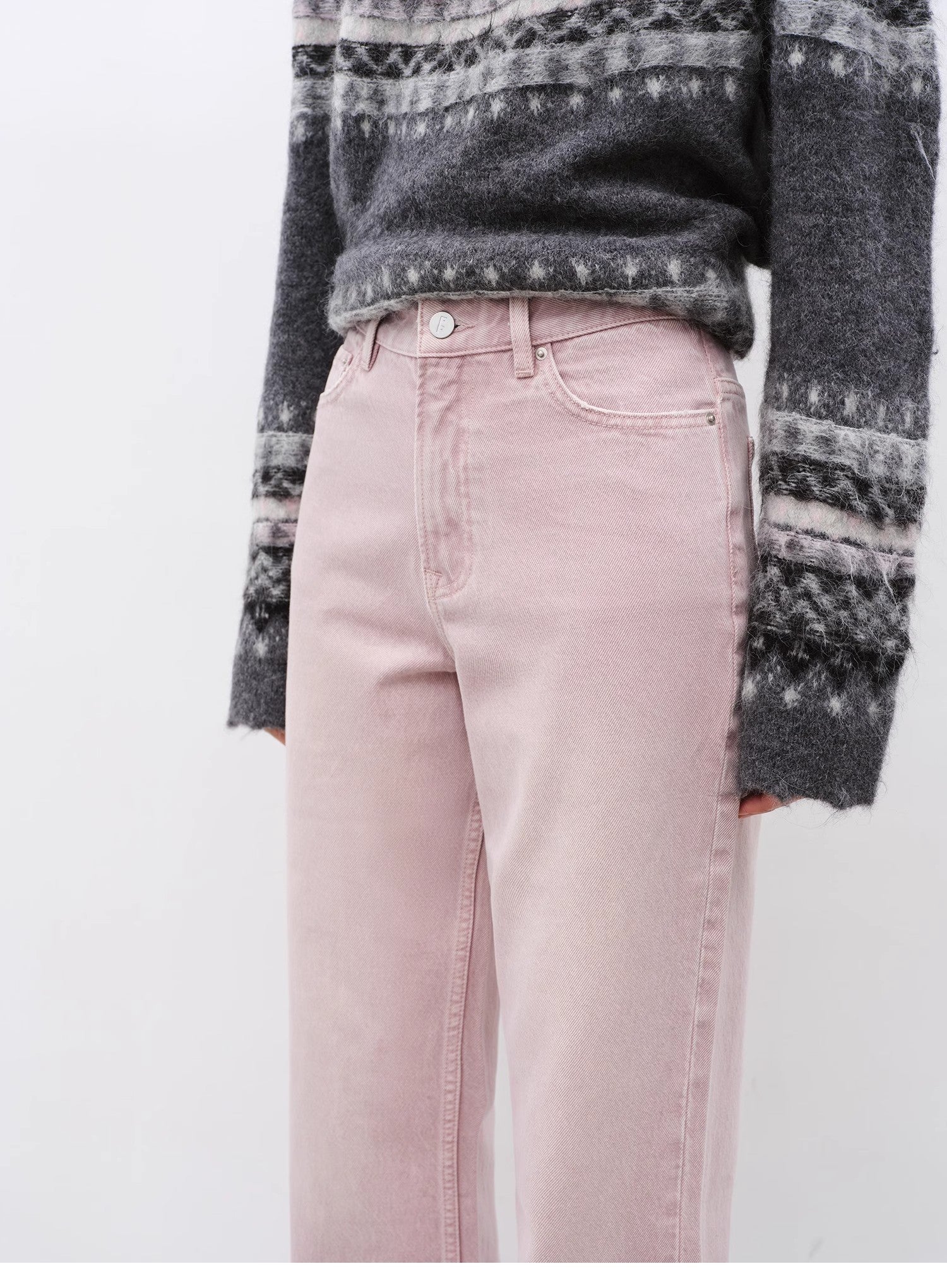 "Active Street" Retro Pink Straight Jeans