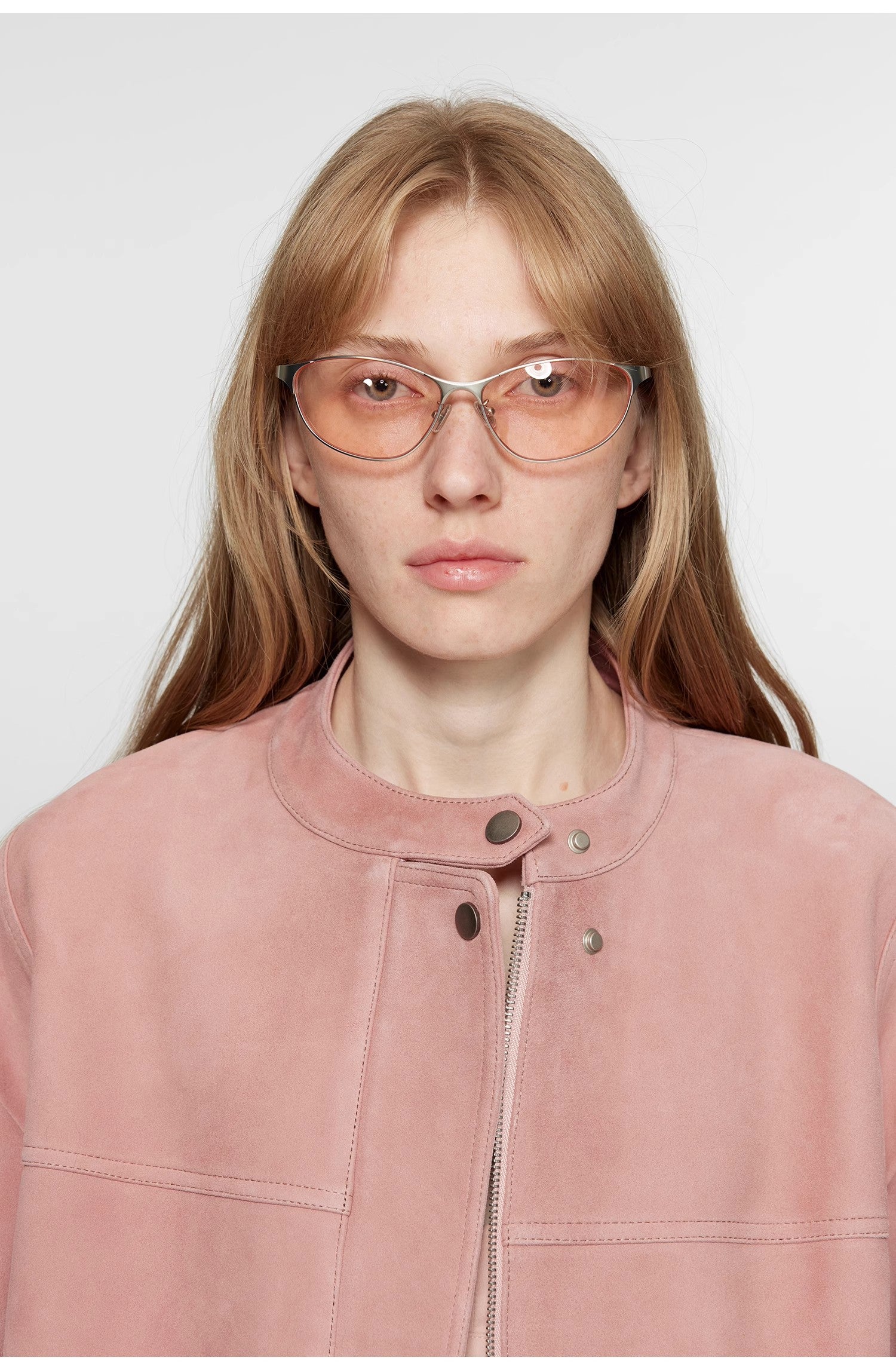 “Sweet Cherry Party” Pink Suede Lambskin Leather Jacket