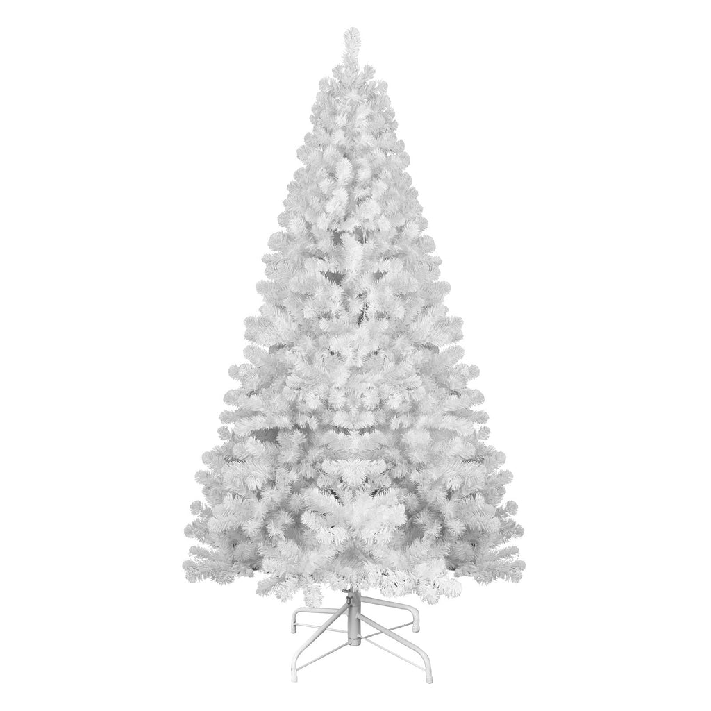 7ft White Artificial Christmas Tree – Full, Lush PVC Pine with Memory Wire Branches & Easy Assembly