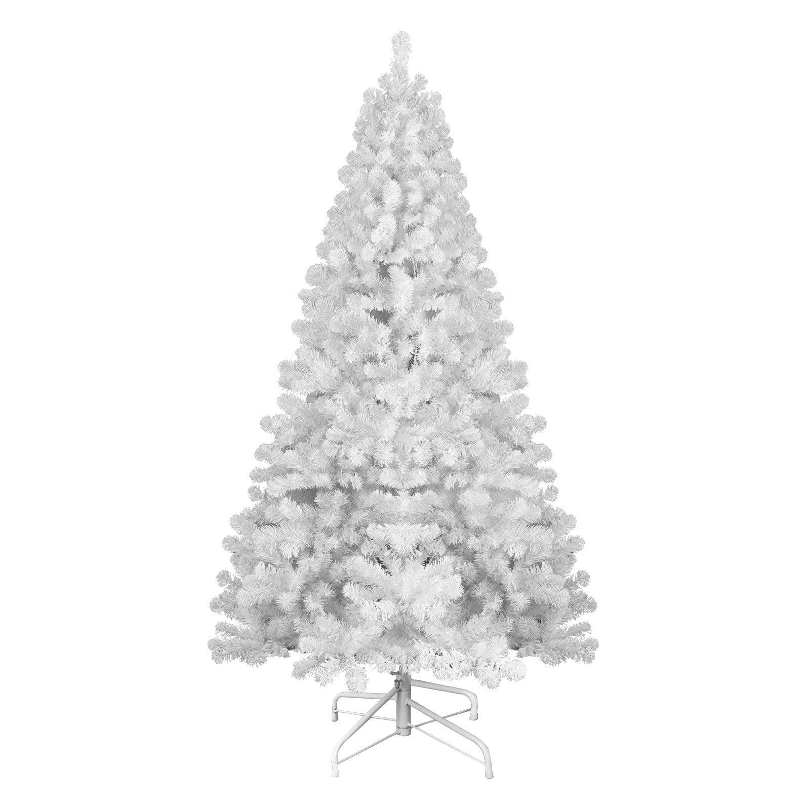 7ft White Artificial Christmas Tree – Full, Lush PVC Pine with Memory Wire Branches & Easy Assembly