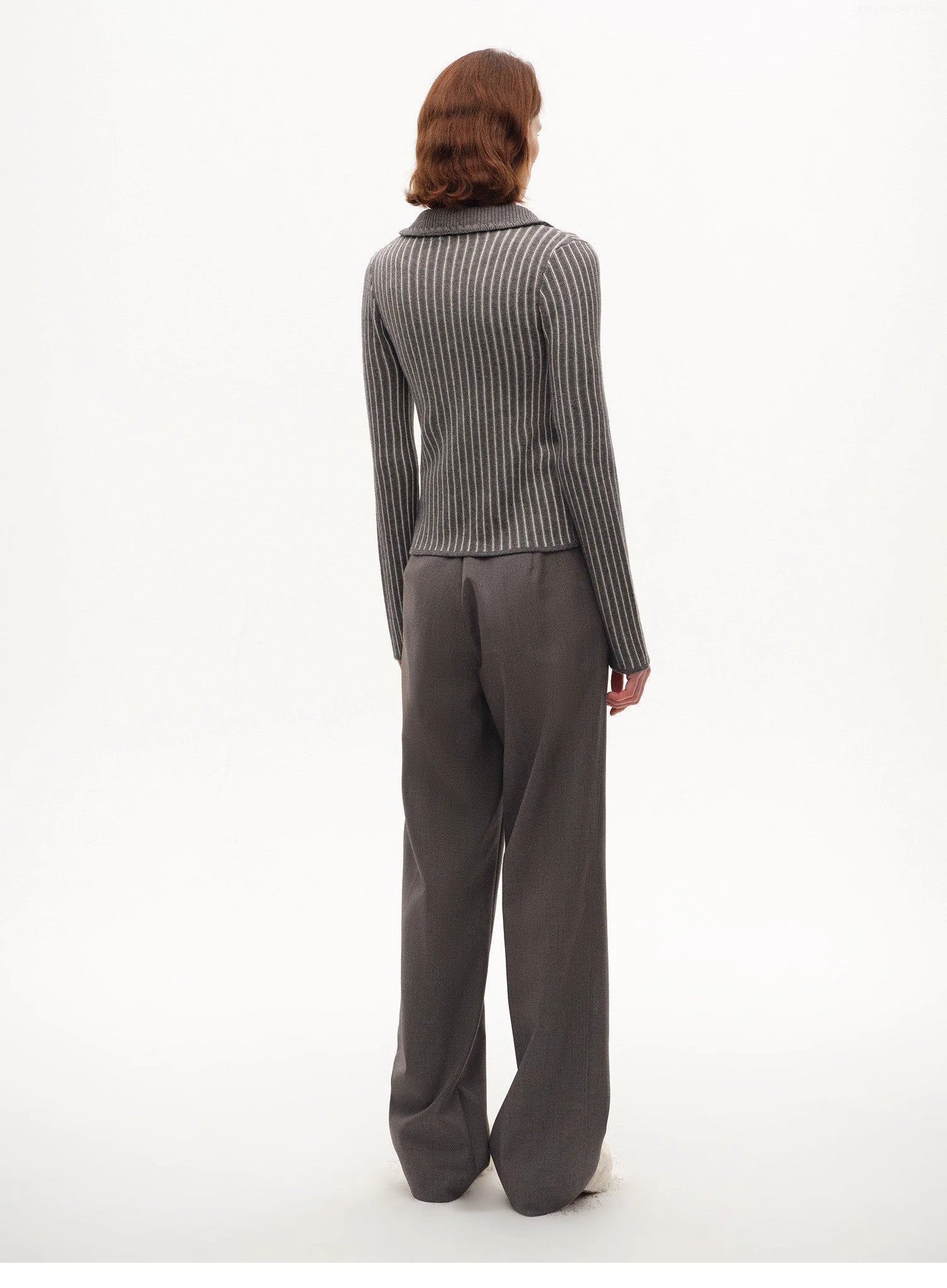 Slim-Fitting Color-Blocked Striped Wool Cardigan