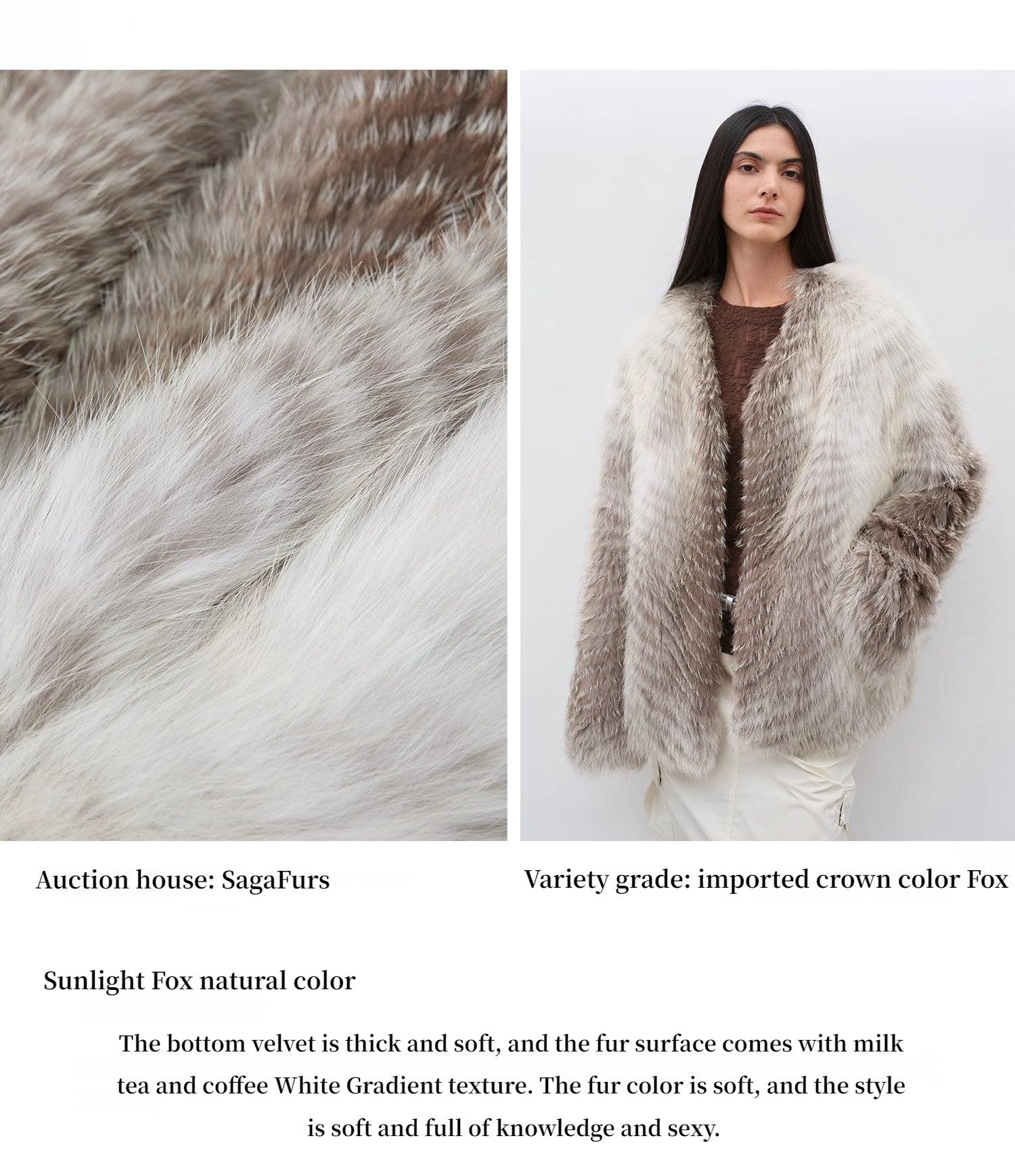 Romantic Nordic Colorful Fox Fur Coat