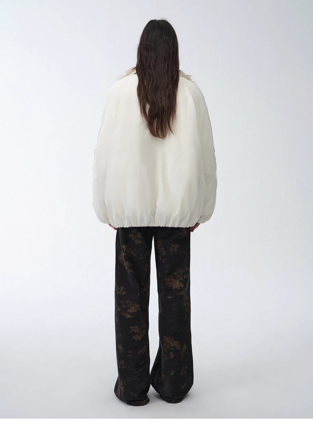 "Warm Dialogue" Two-Tone Fox Fur Collar Detachable Mid-Length Down Parka