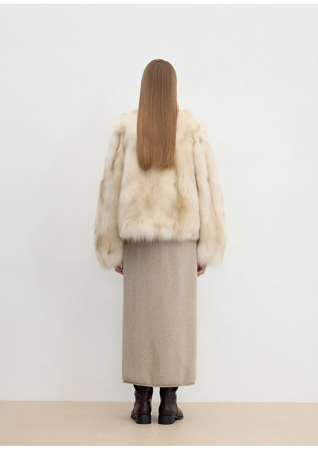 "Monet's Garden" Fox Fur V-Neck Jacket