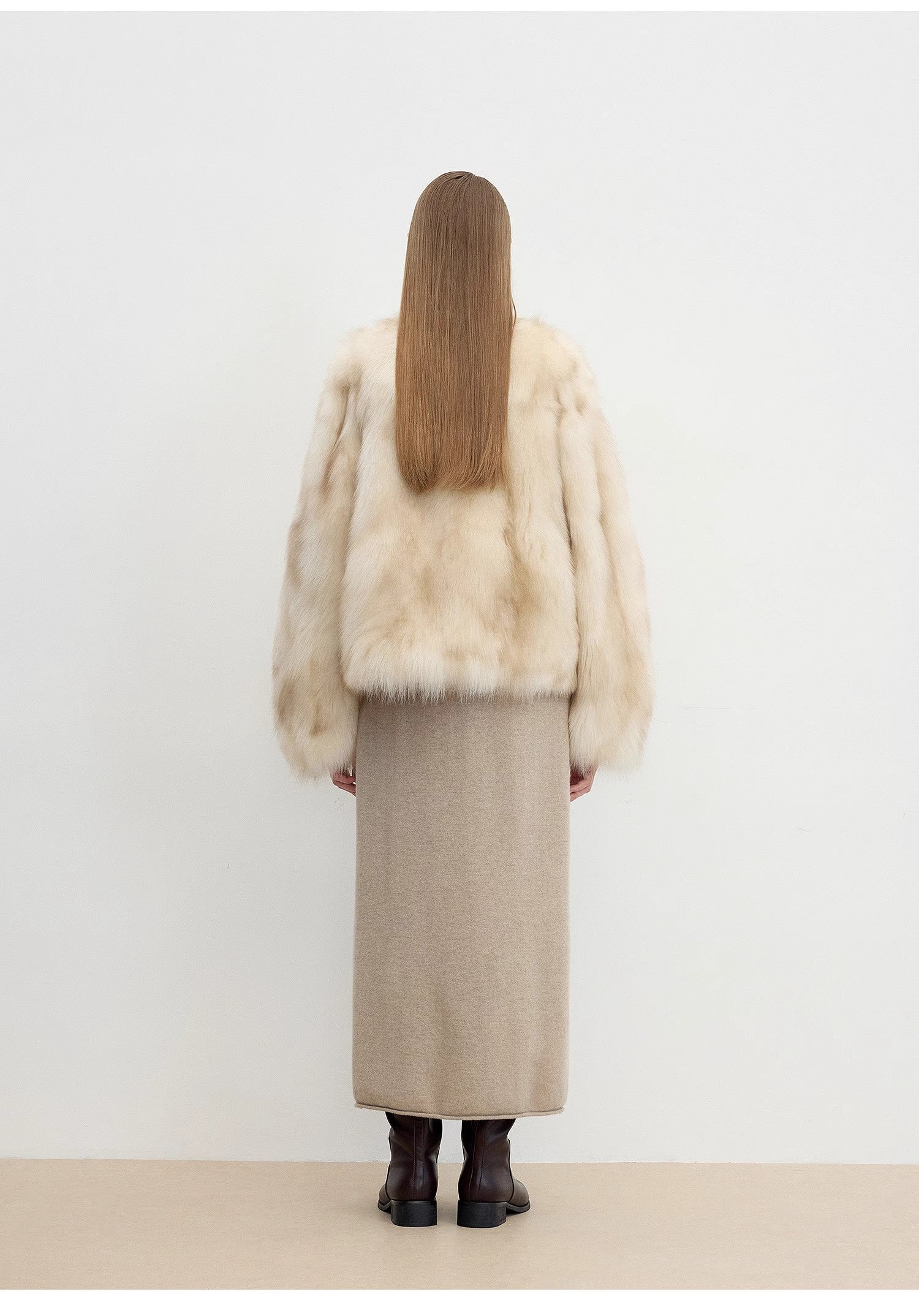 "Monet's Garden" Fox Fur V-Neck Jacket