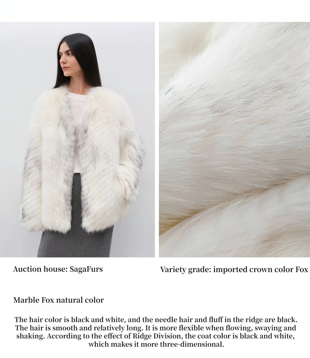 Romantic Nordic Colorful Fox Fur Coat
