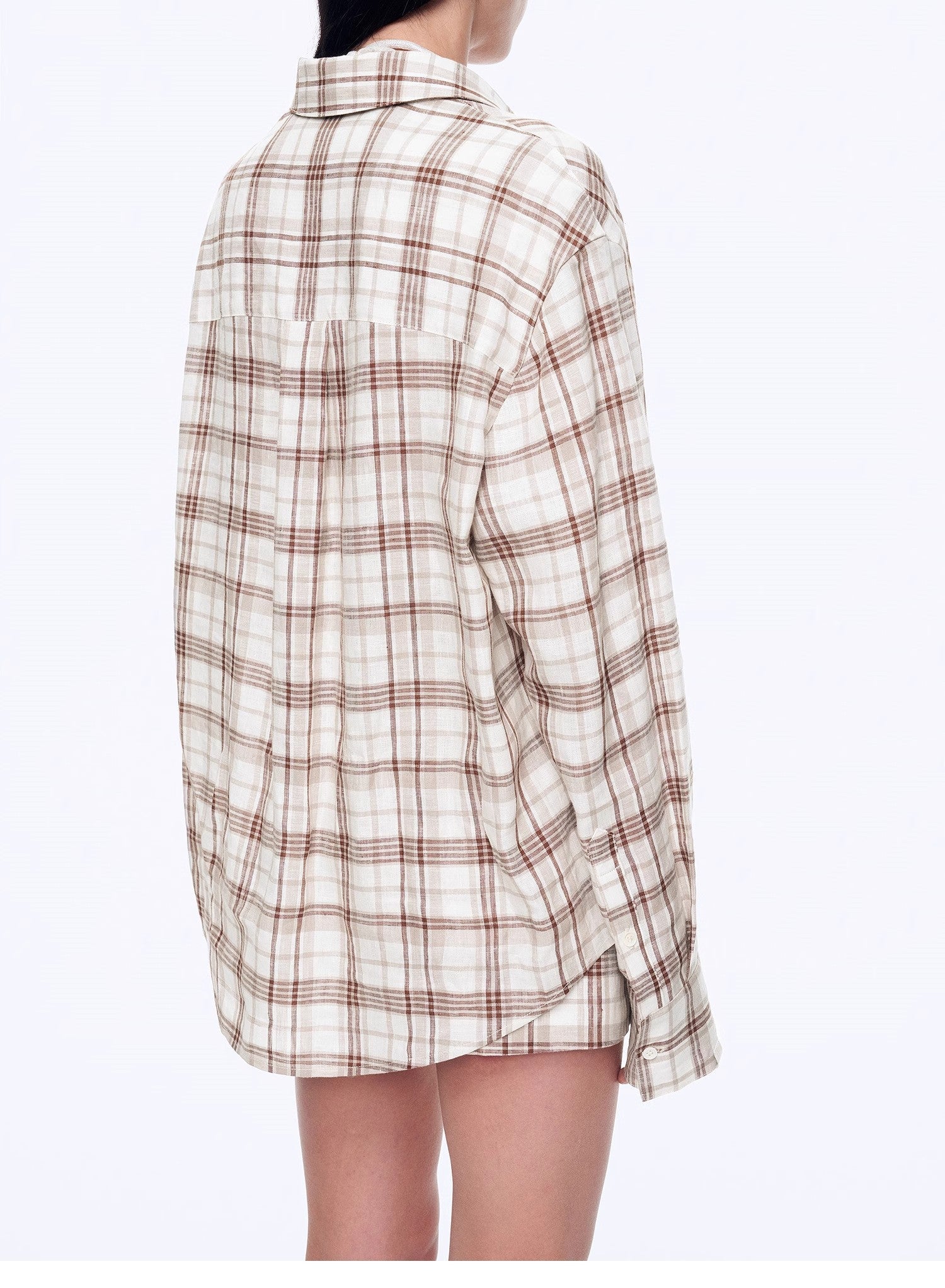 "Plaid Sketch" Linen Two-Piece Set