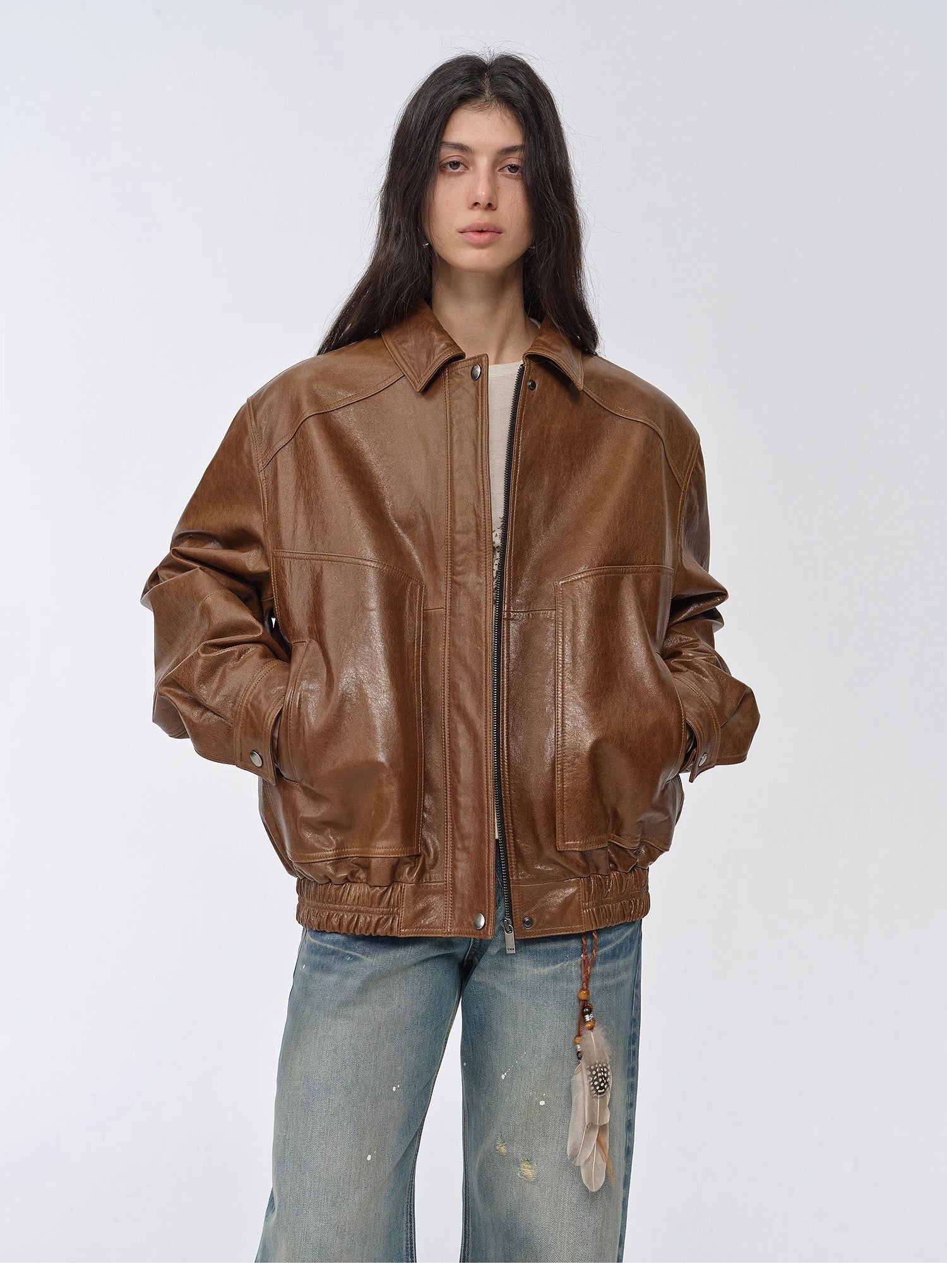 Waxed Sheep Leather Jacket
