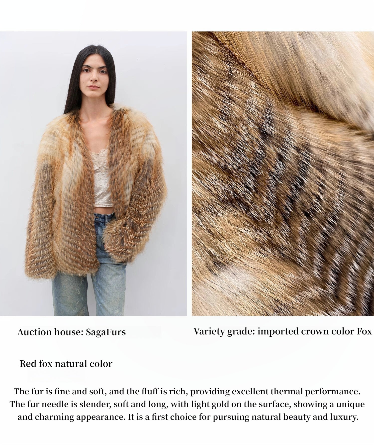 Romantic Nordic Colorful Fox Fur Coat