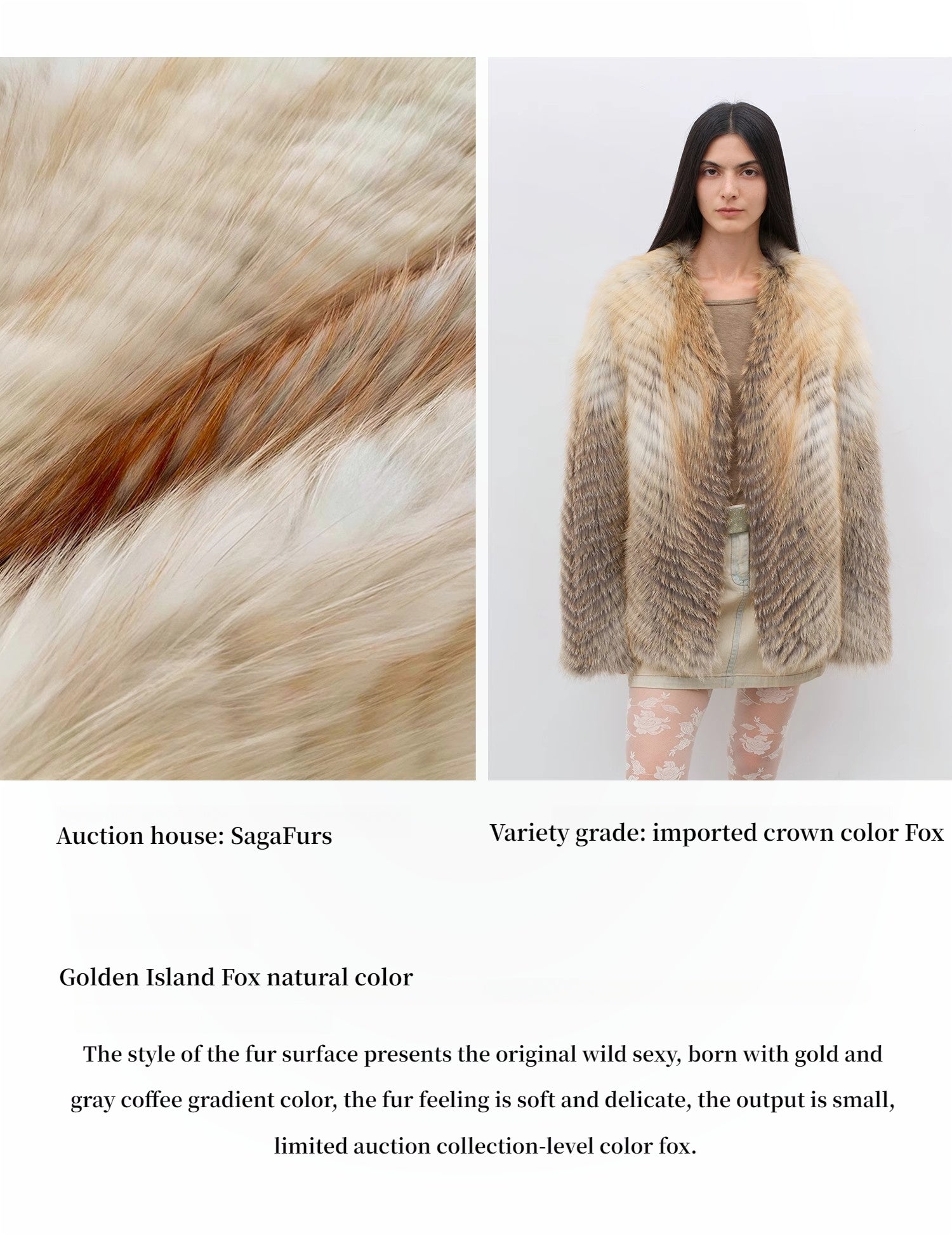 Romantic Nordic Colorful Fox Fur Coat