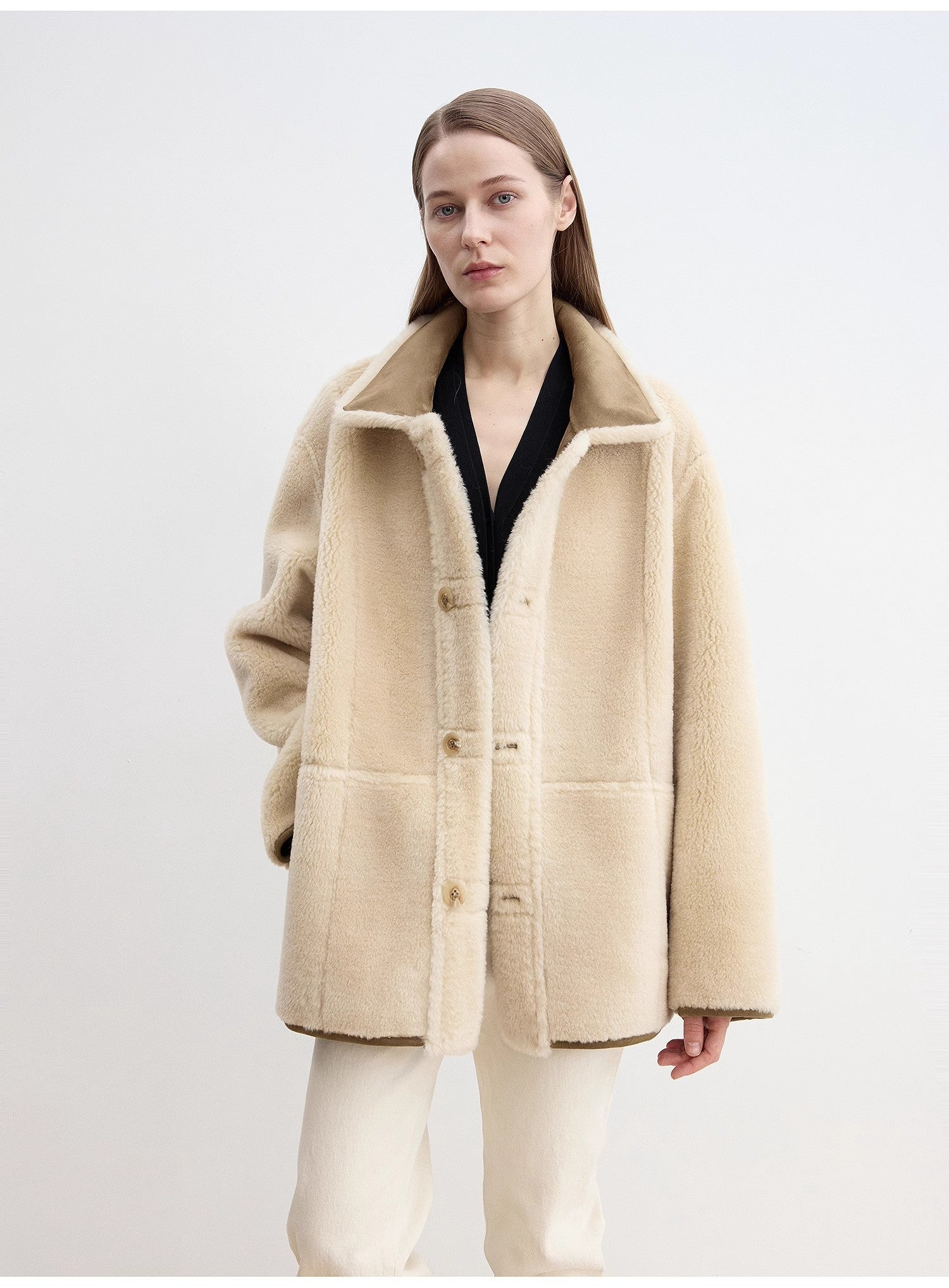 Vintage Manor Wool Reversible Shearling Jacket