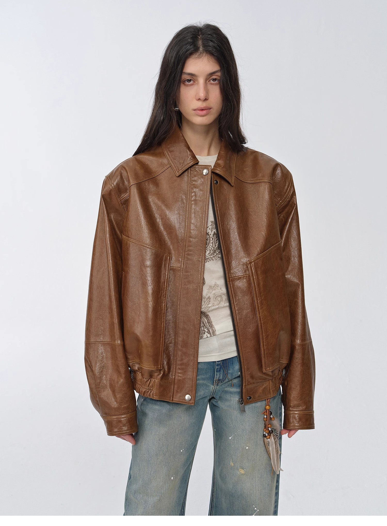 Waxed Sheep Leather Jacket