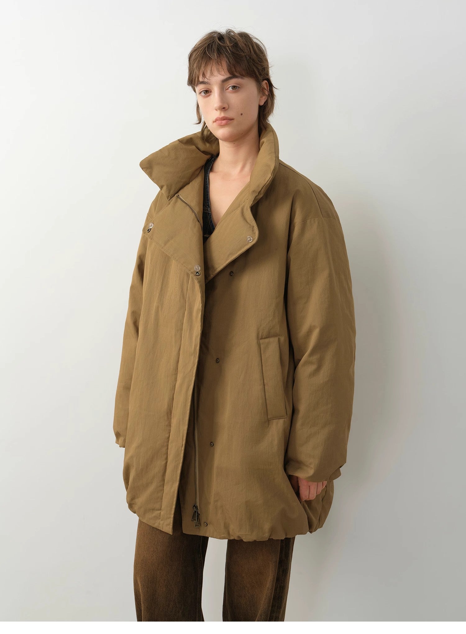 "Modern Introduction" Detachable Toka Fur Collar Fur Parka Coat