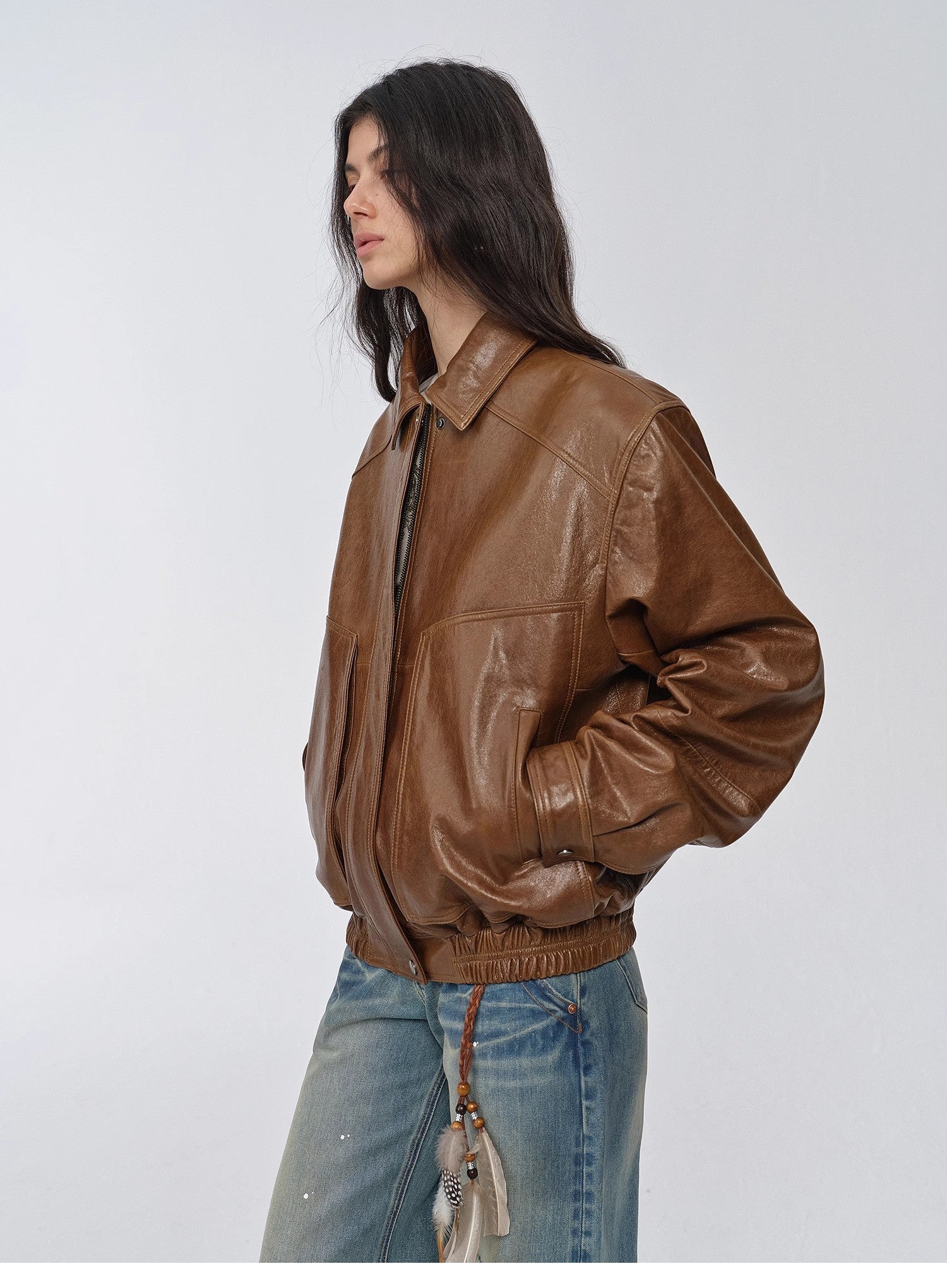 Waxed Sheep Leather Jacket
