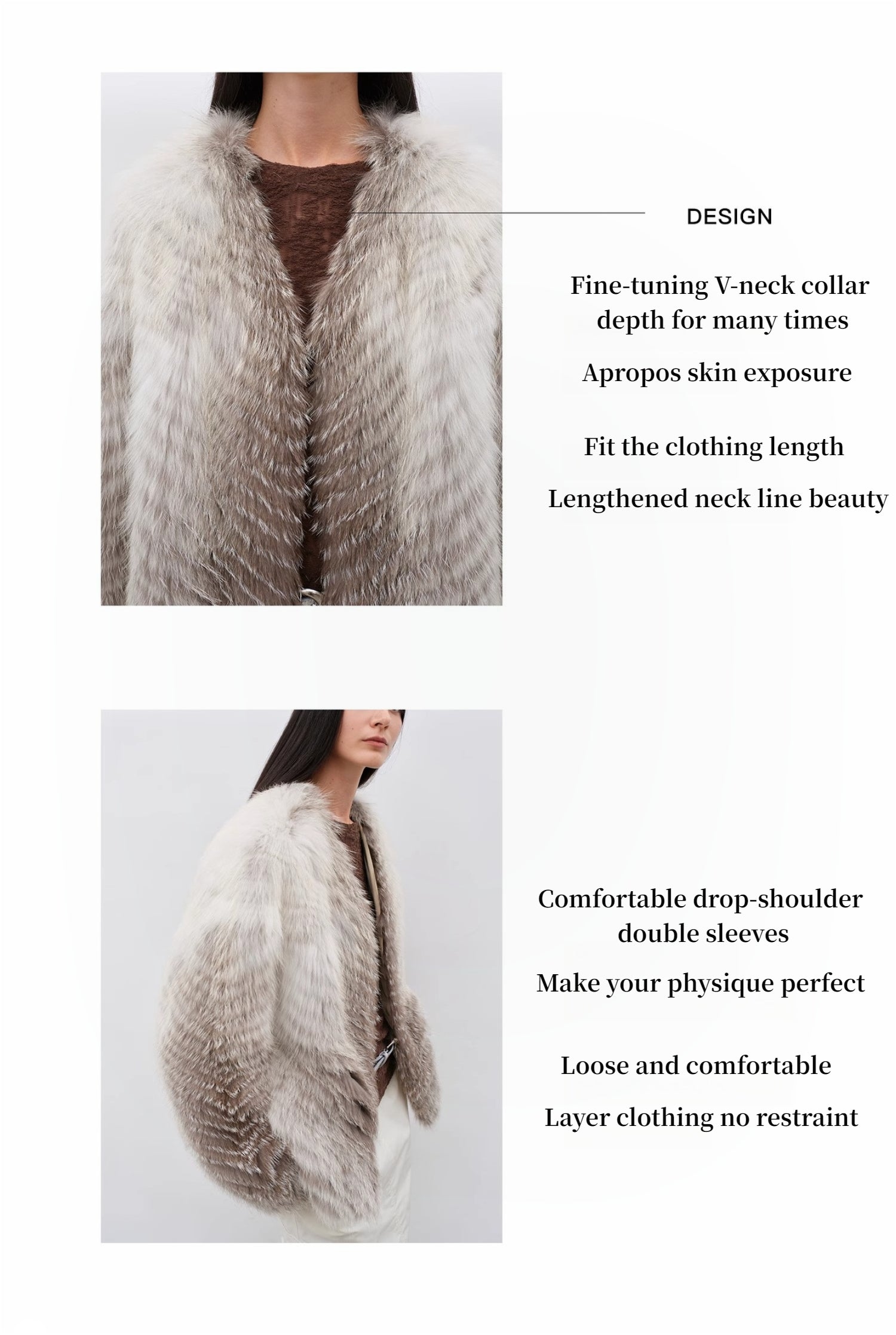 Romantic Nordic Colorful Fox Fur Coat