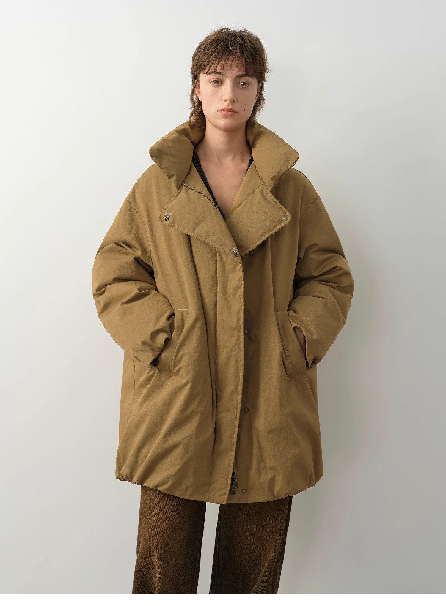 "Modern Introduction" Detachable Toka Fur Collar Fur Parka Coat