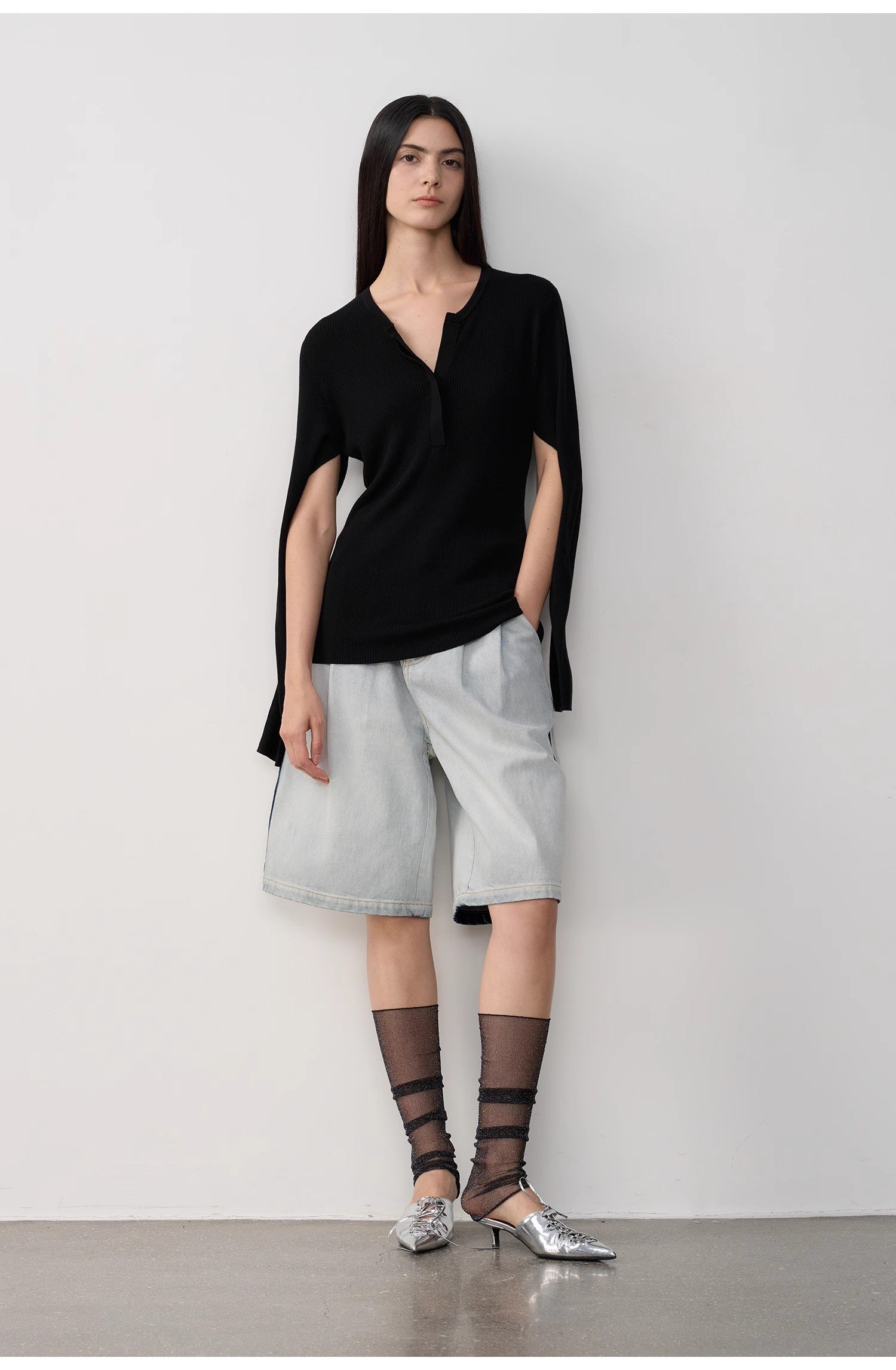 “Unruly Sonata” Loose Mid Wide Leg Denim Pants