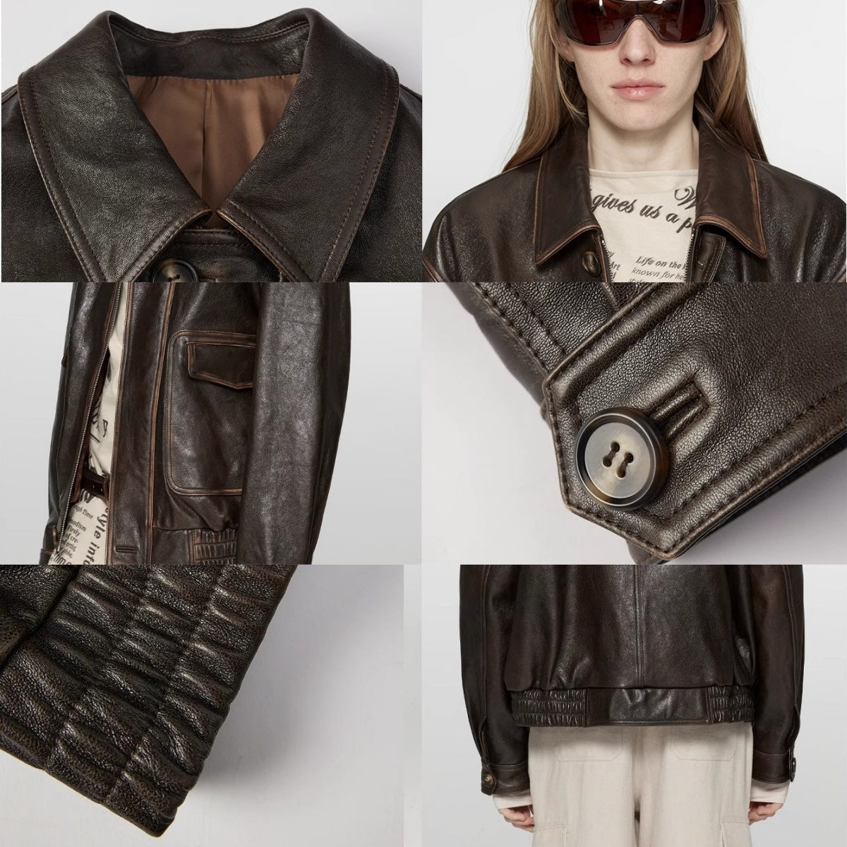“South City Old Lane” Aviator Leather Jacket