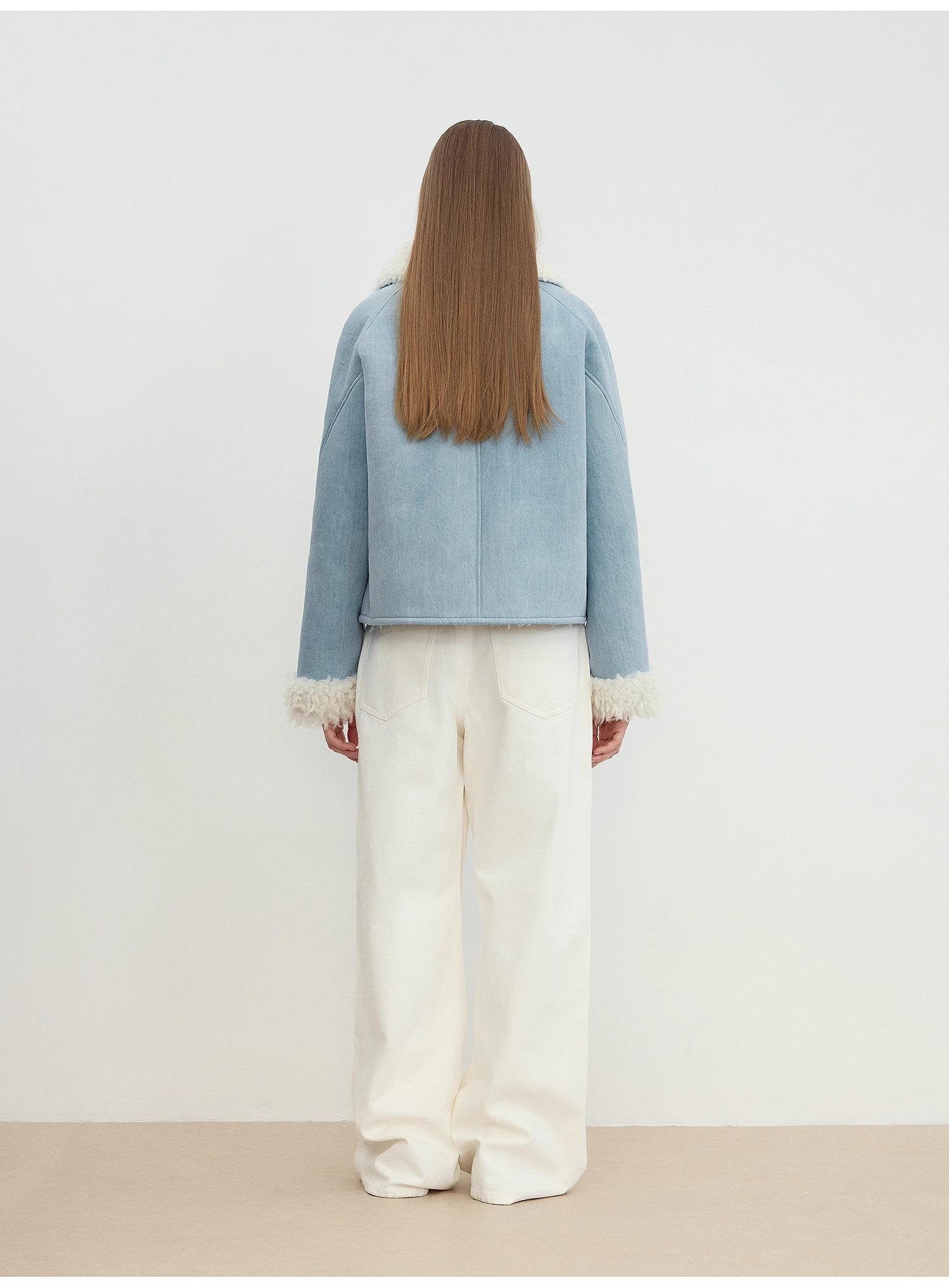 "Pure Era" Lamb Collar Wool Fur Coat
