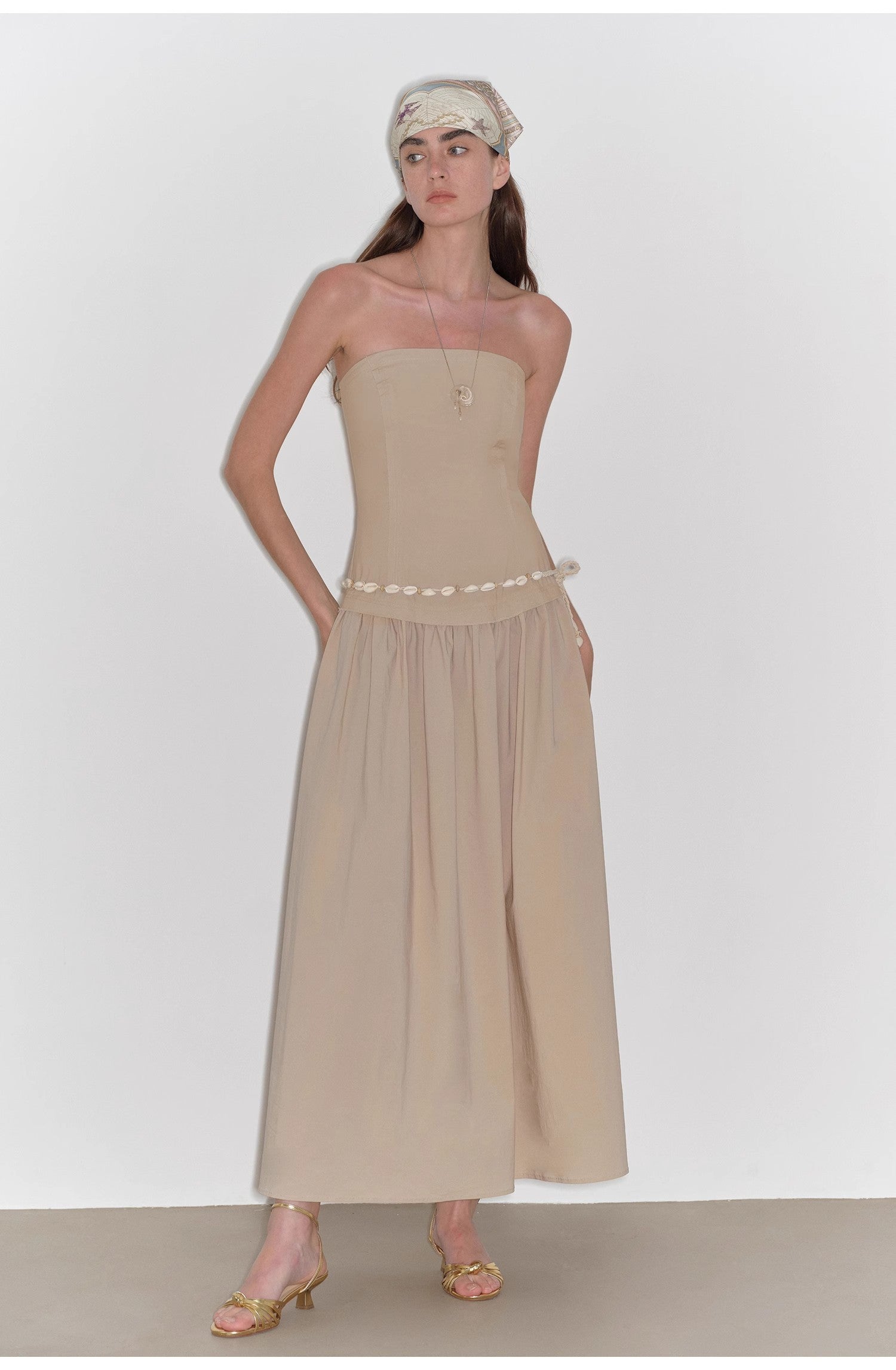 "Summer Formula" Bust-Wrapped Long-Waisted Dress